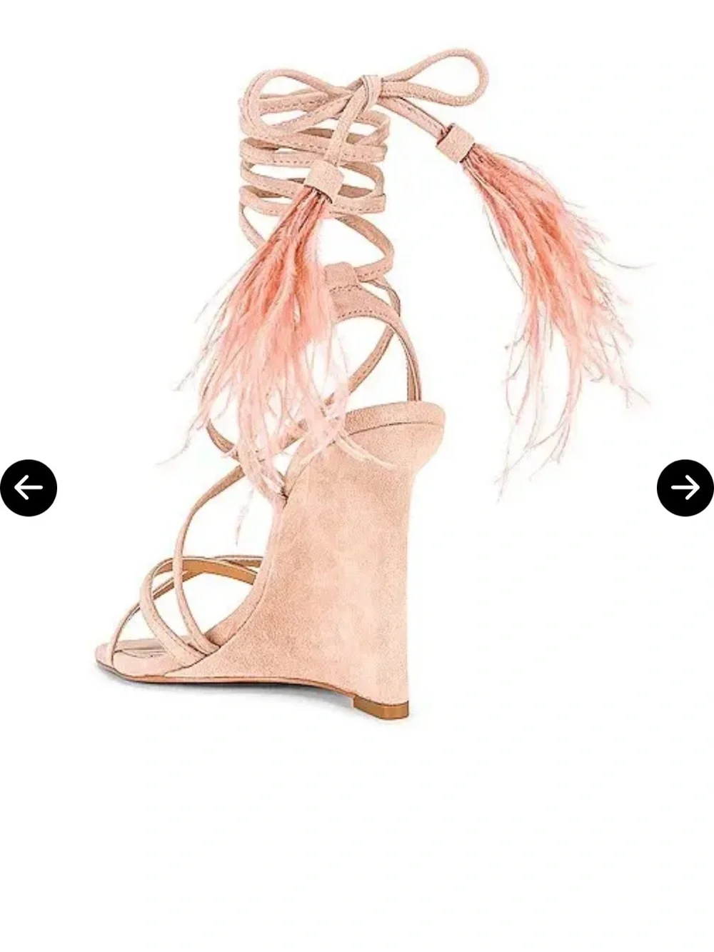 Jennifer Lopez Blush Feather Lace-Up Heels